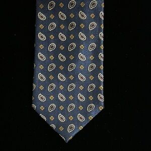 Jos. A. Bank Paisley Silk Tie in Blue and Gold